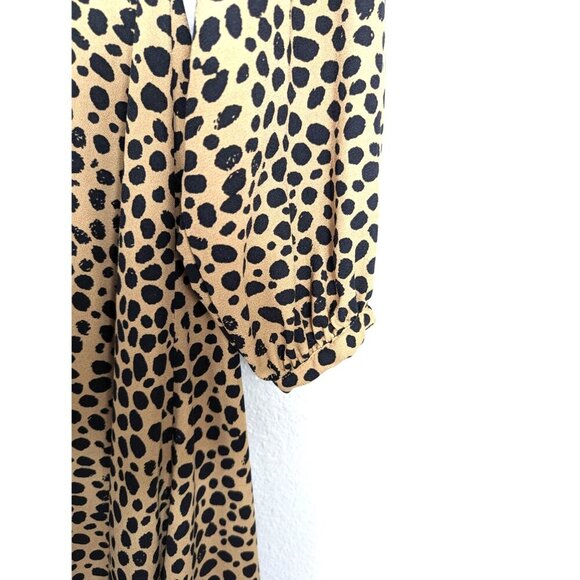 Gibson Latimer Women's Leopard Long Sleeve Fit & Flare Dress Size 4 - Picture 5 of 11
